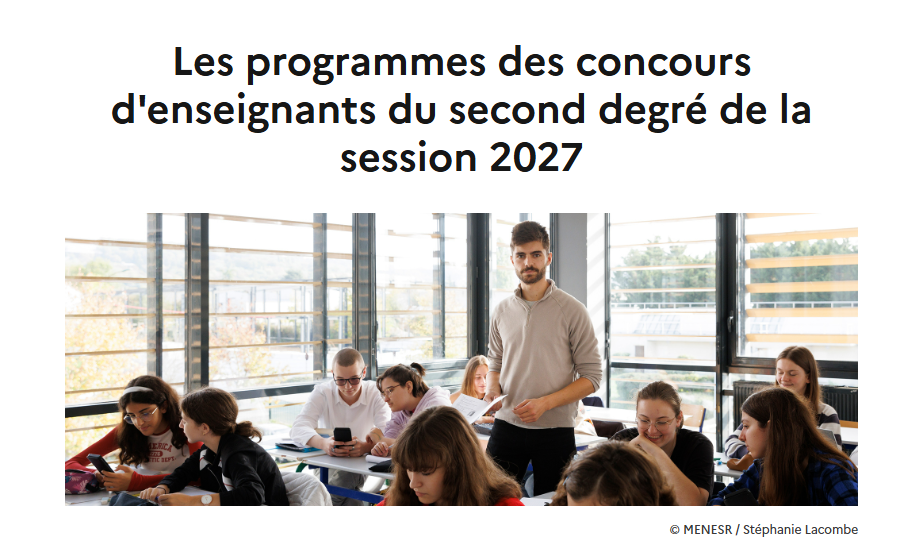 Programme des concours 2027