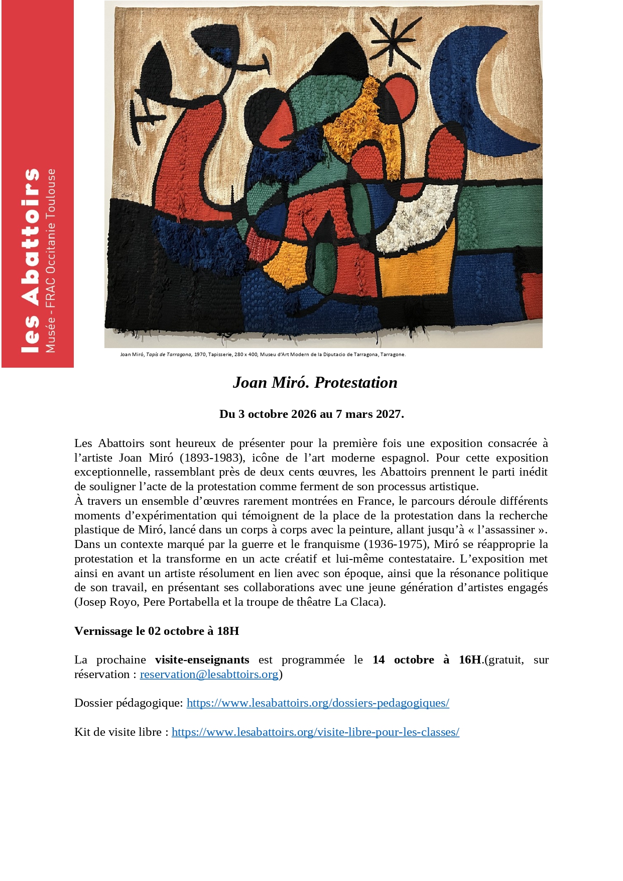 Exposition aux Abattoirs
