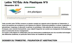 Tic'Edu Arts plastiques n°09 Déc 2012