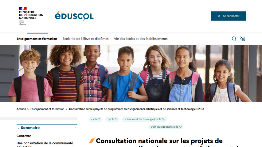 Consultation des programmes. EDUCSOL