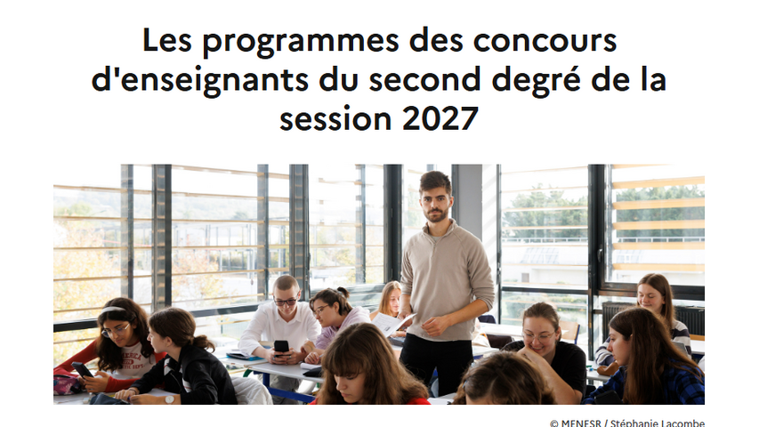 Programme des concours 2027