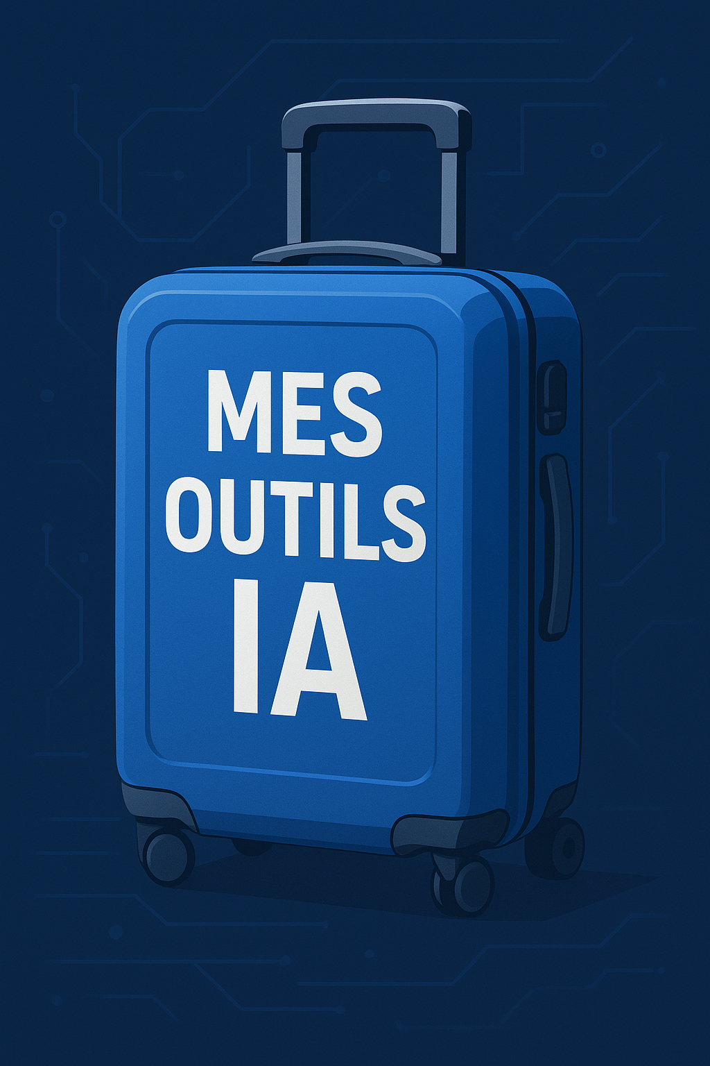 Valise bleue sur laquelle on peut lire &quot;mes outils IA&quot;