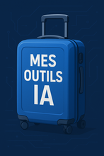 Valise bleue sur laquelle on peut lire "mes outils IA"