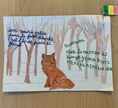 Haiku d'un élève en français et en bambara