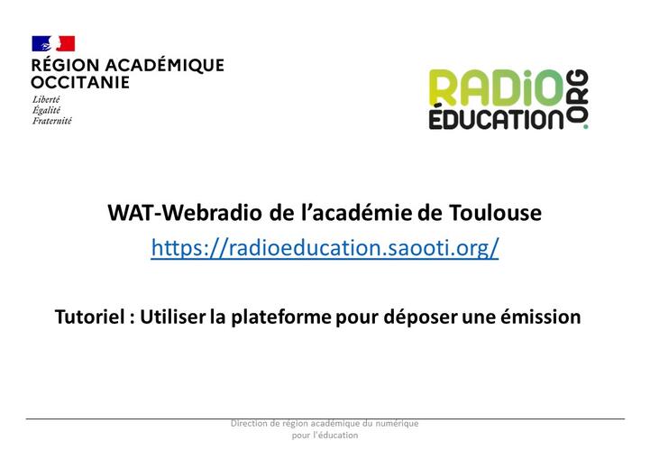 Image tutoriel WAT webradio académie Toulouse