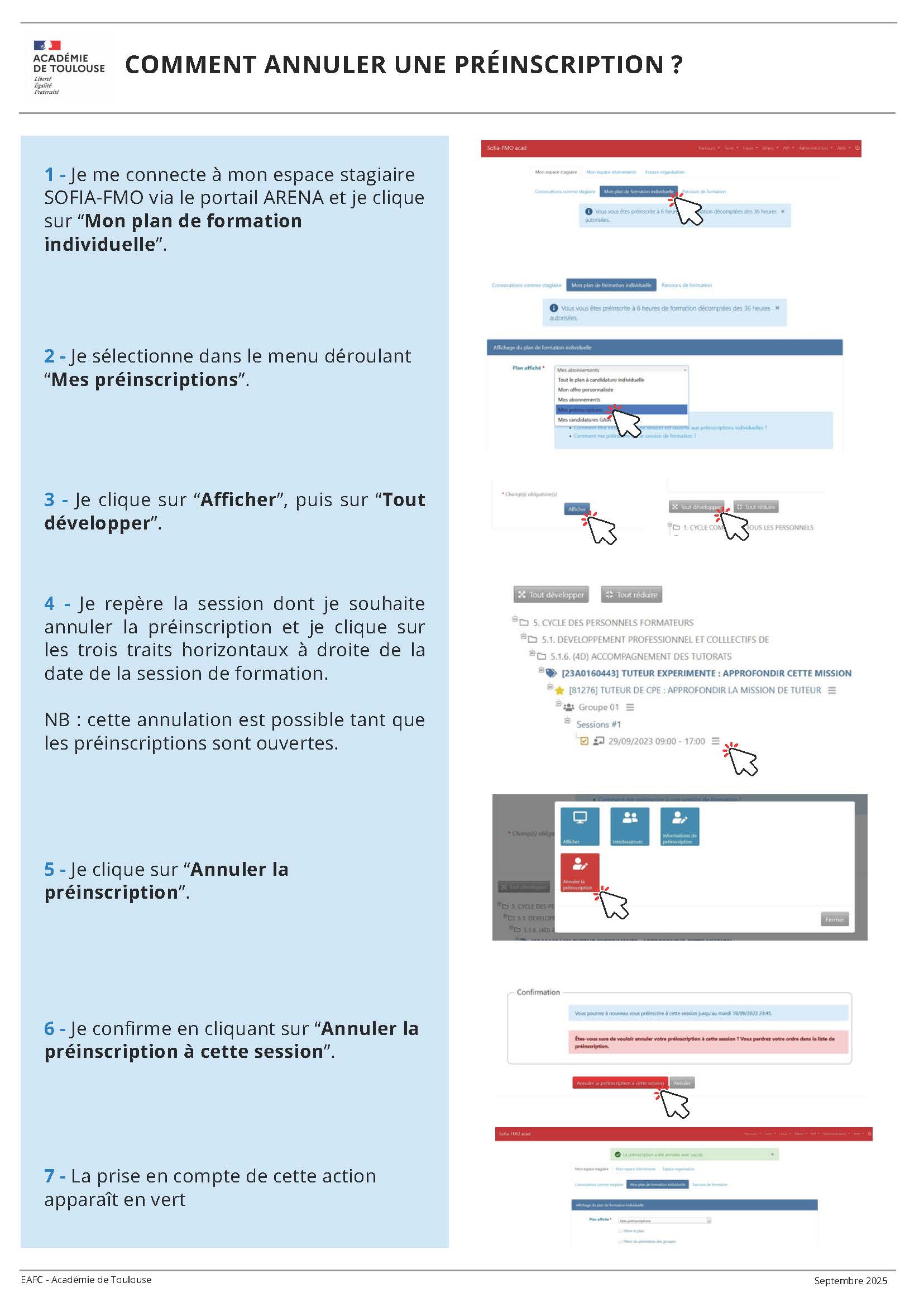Comment annuler sa préinscription