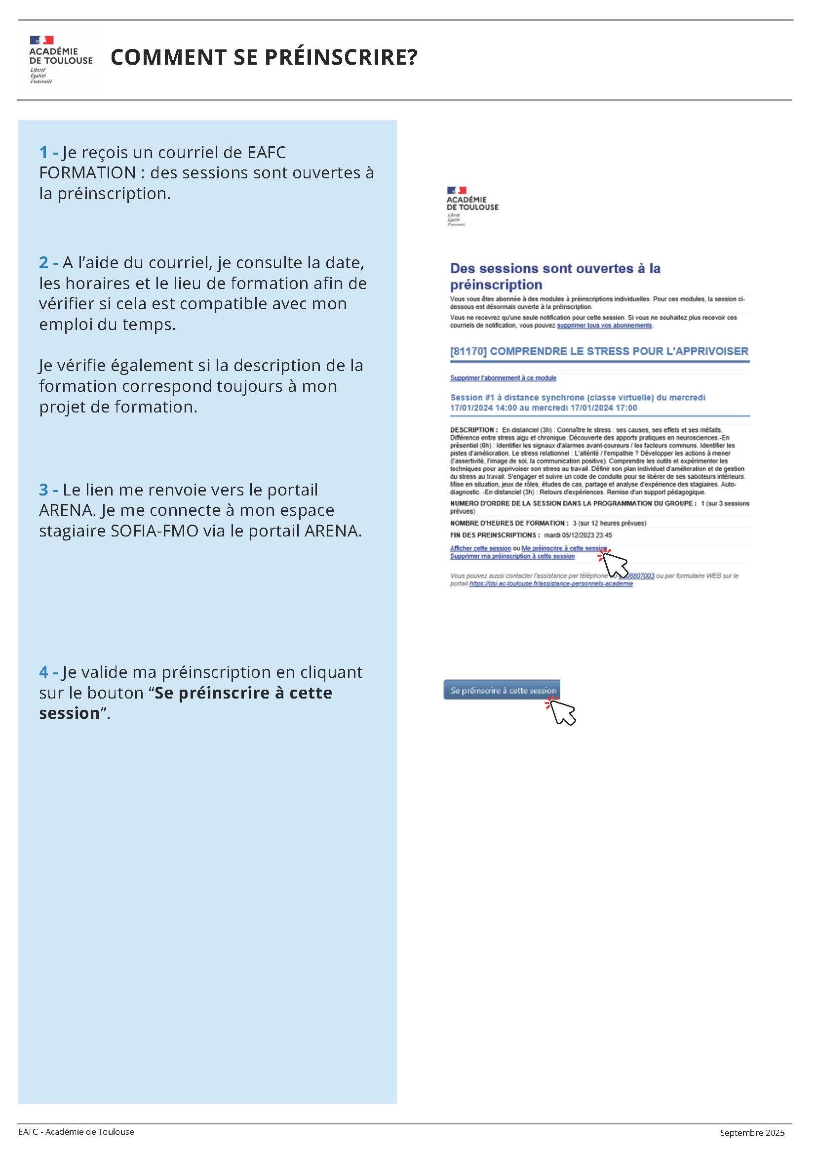 Comment se préinscrire