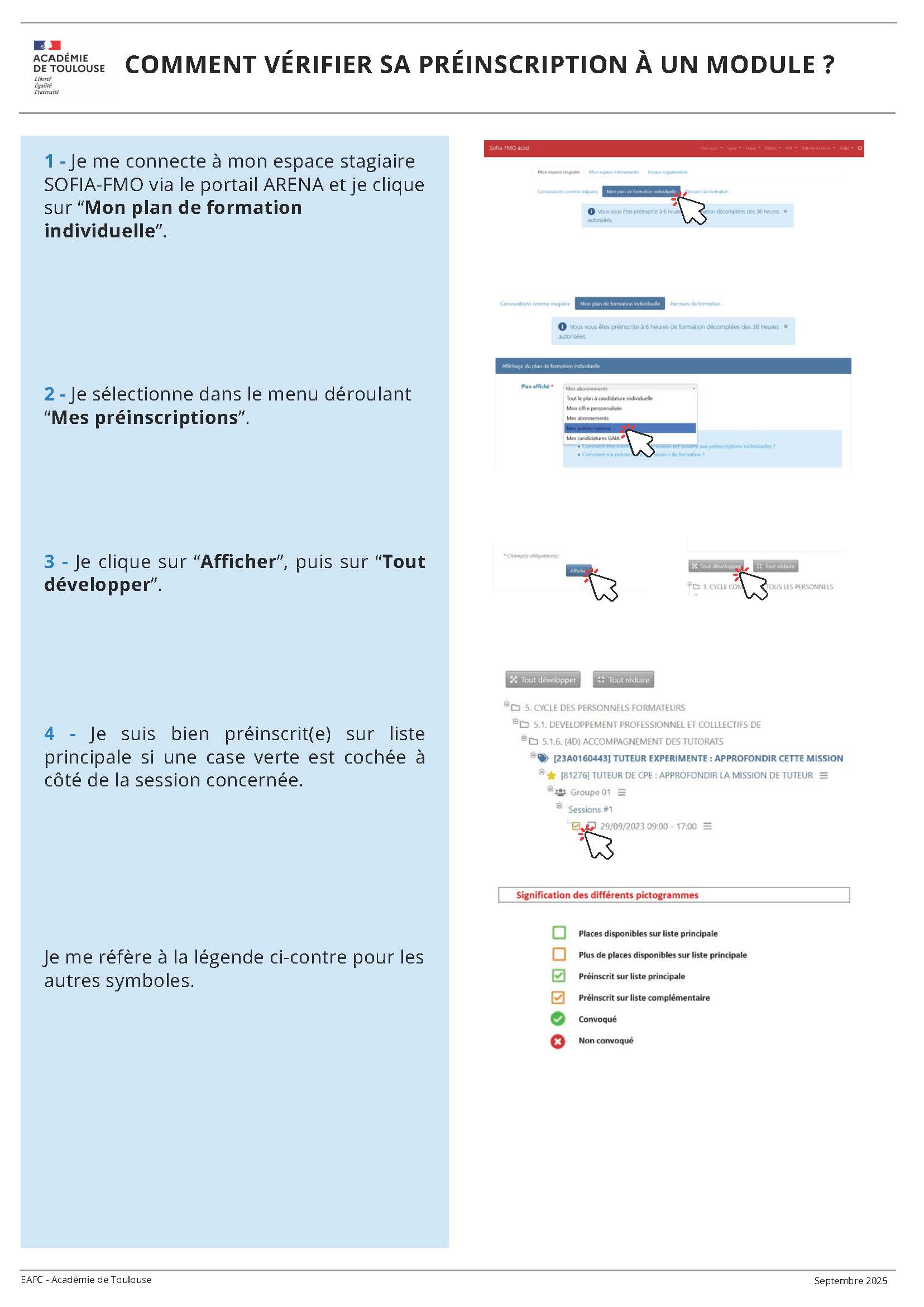 Comment vérifier sa préinscription à un module