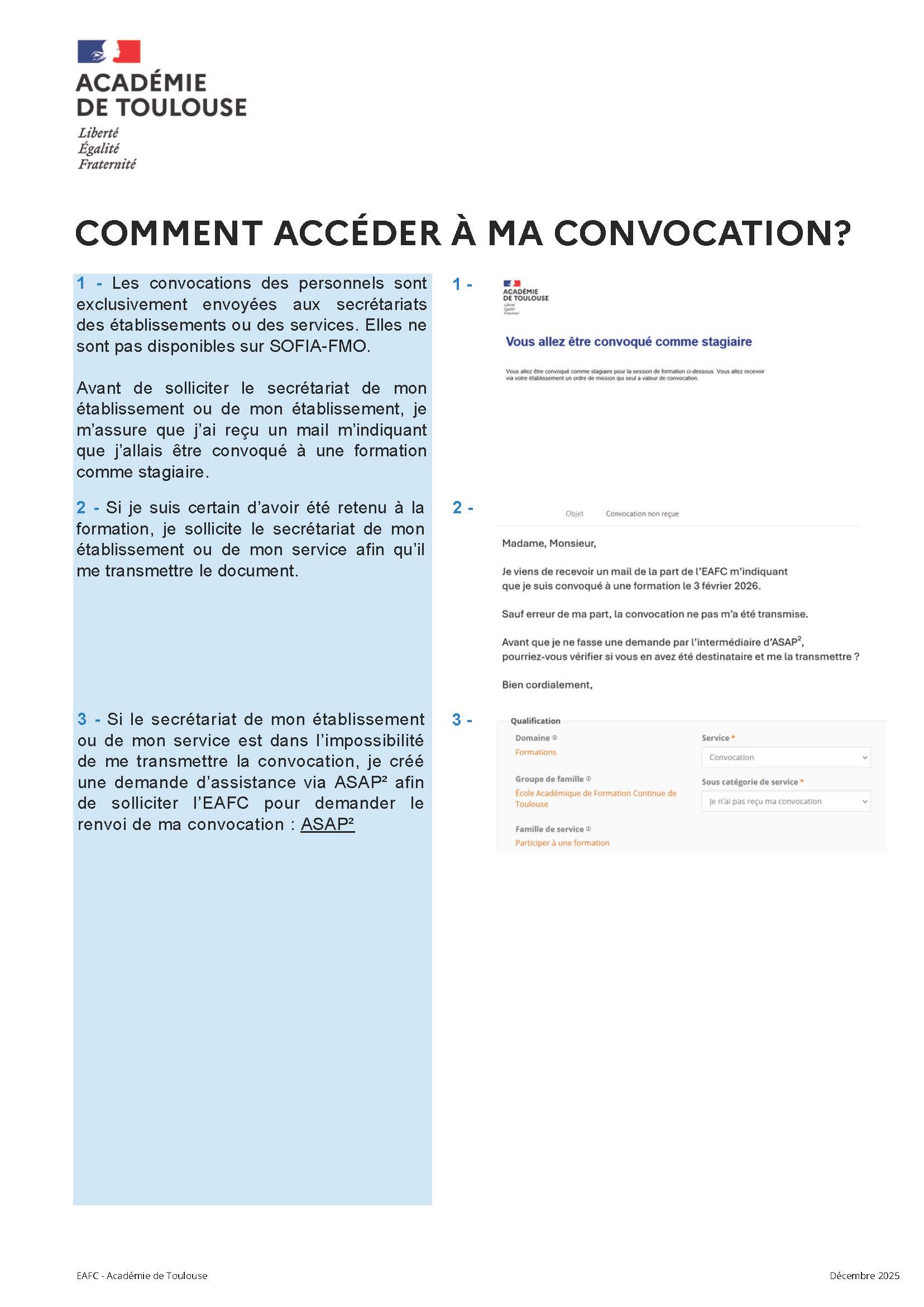 Comment accéder à ma convocation