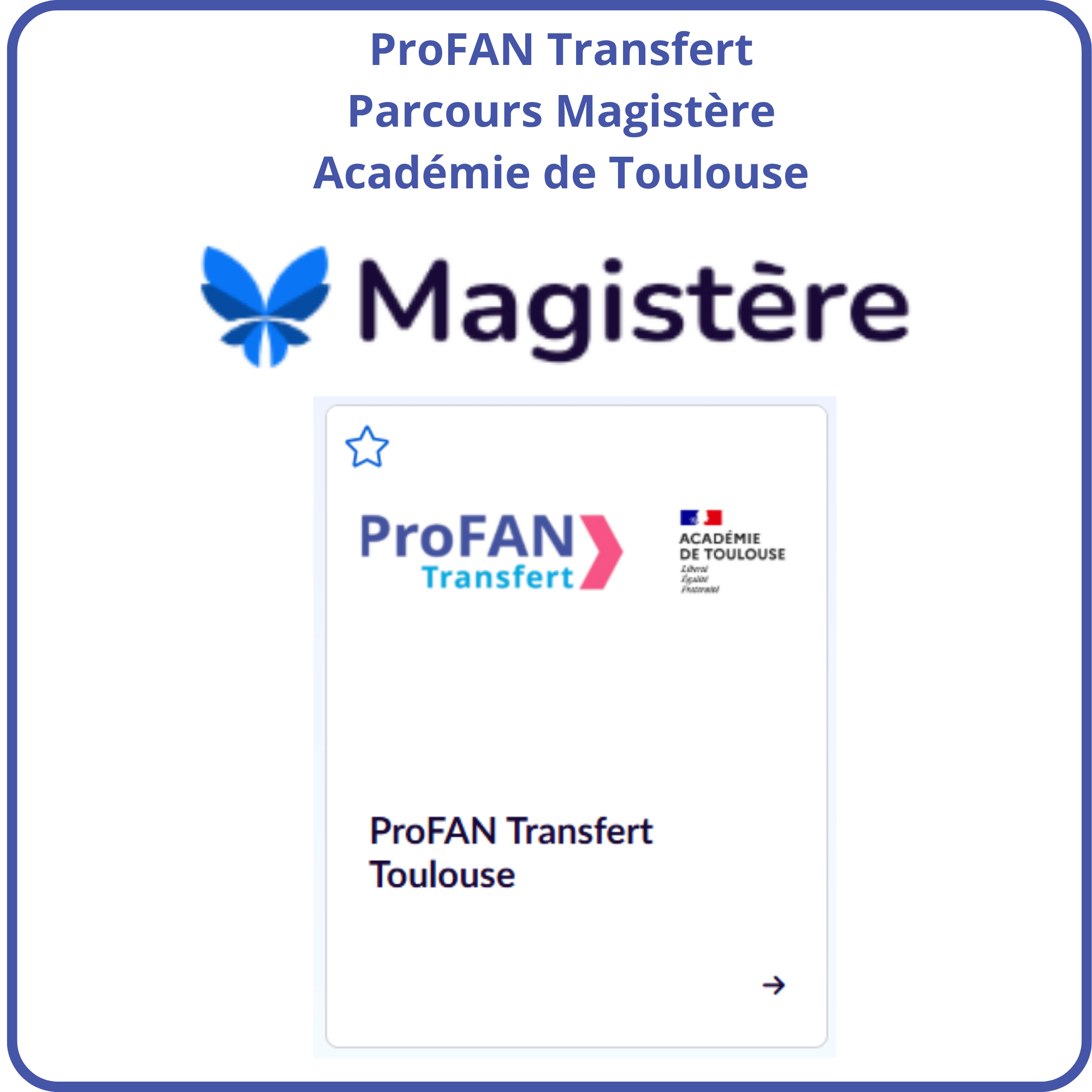 Logo espace Magistère et ProFAN Transfert