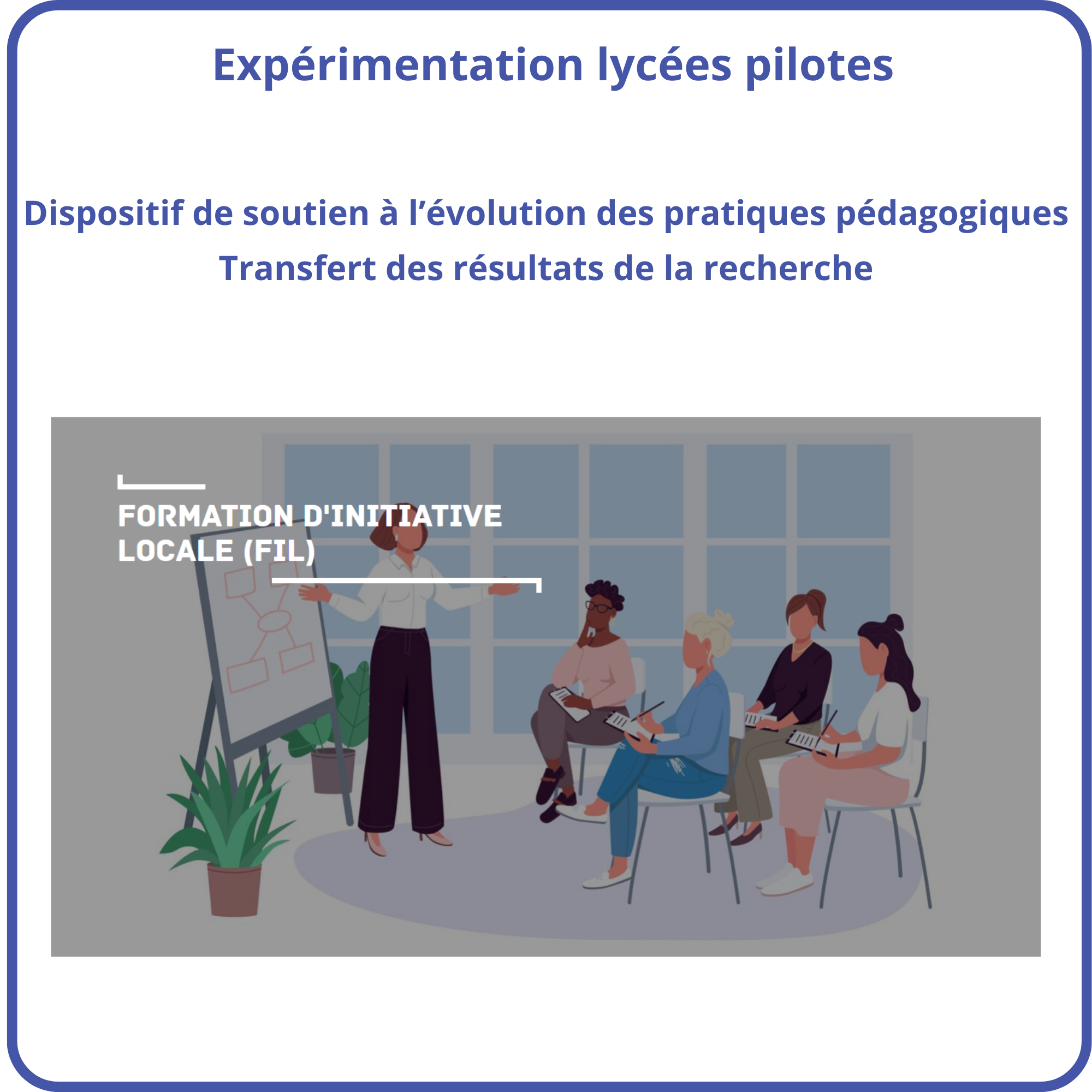Vignette lycées pilotes - dispositif de soutien à l'évolution des pratiques pédagogiques - transfert des résultats de la recherche