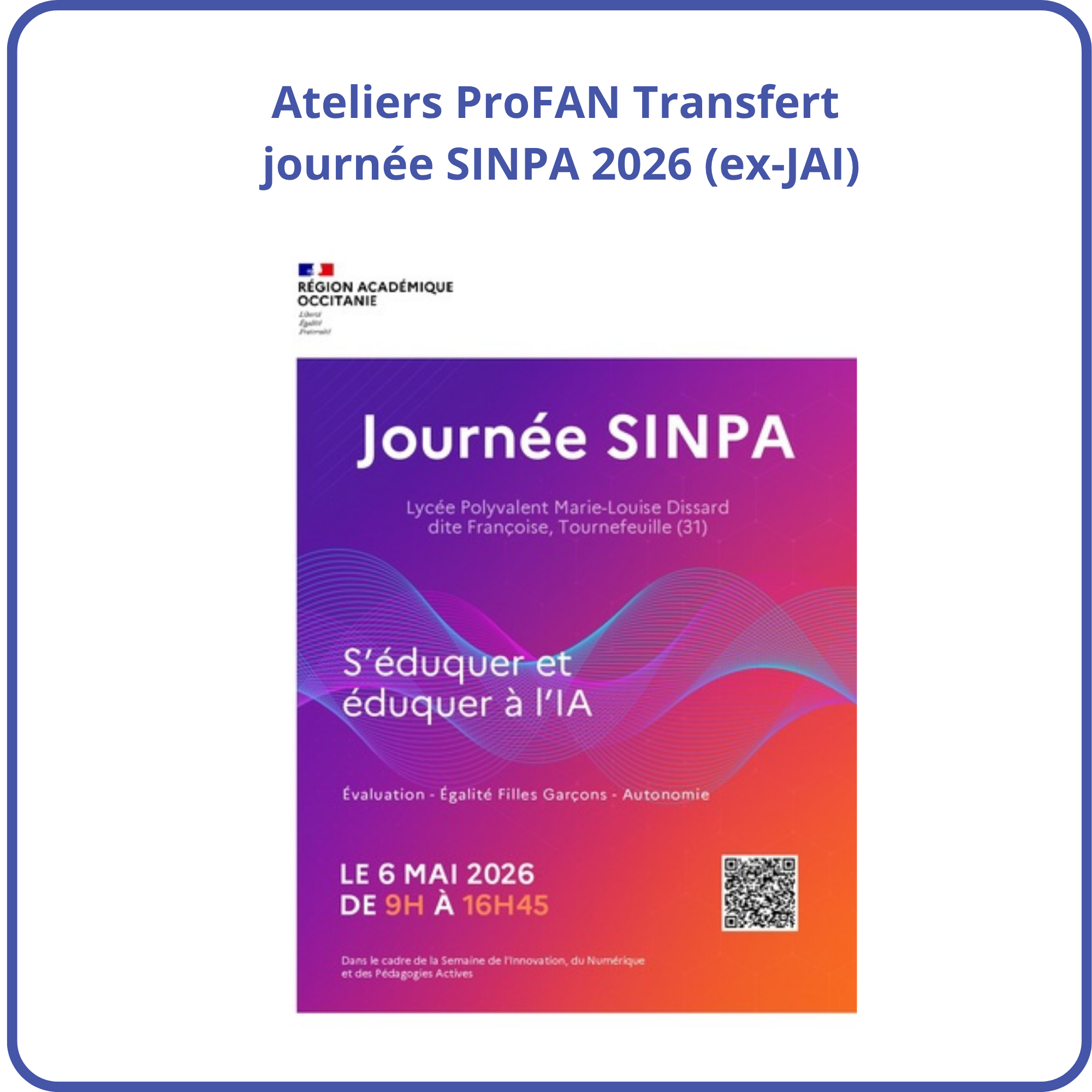 Affiche journée SINPA 2026