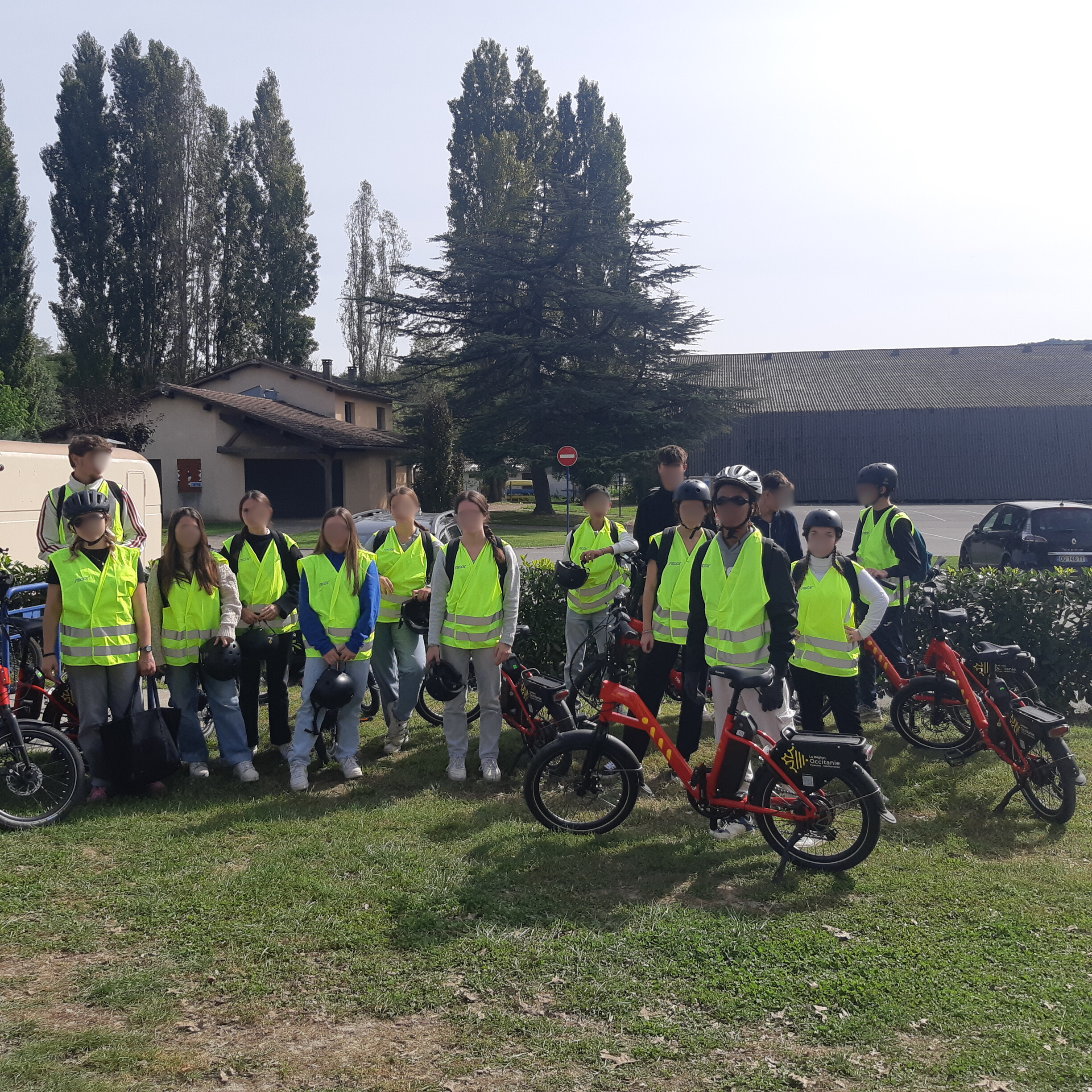 Elèves Paul Mathou à vélo