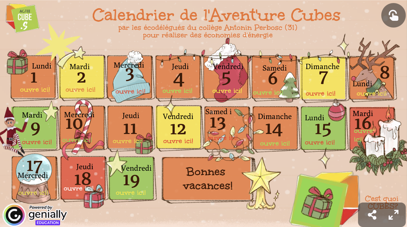 calendrier avent genially économies énergie