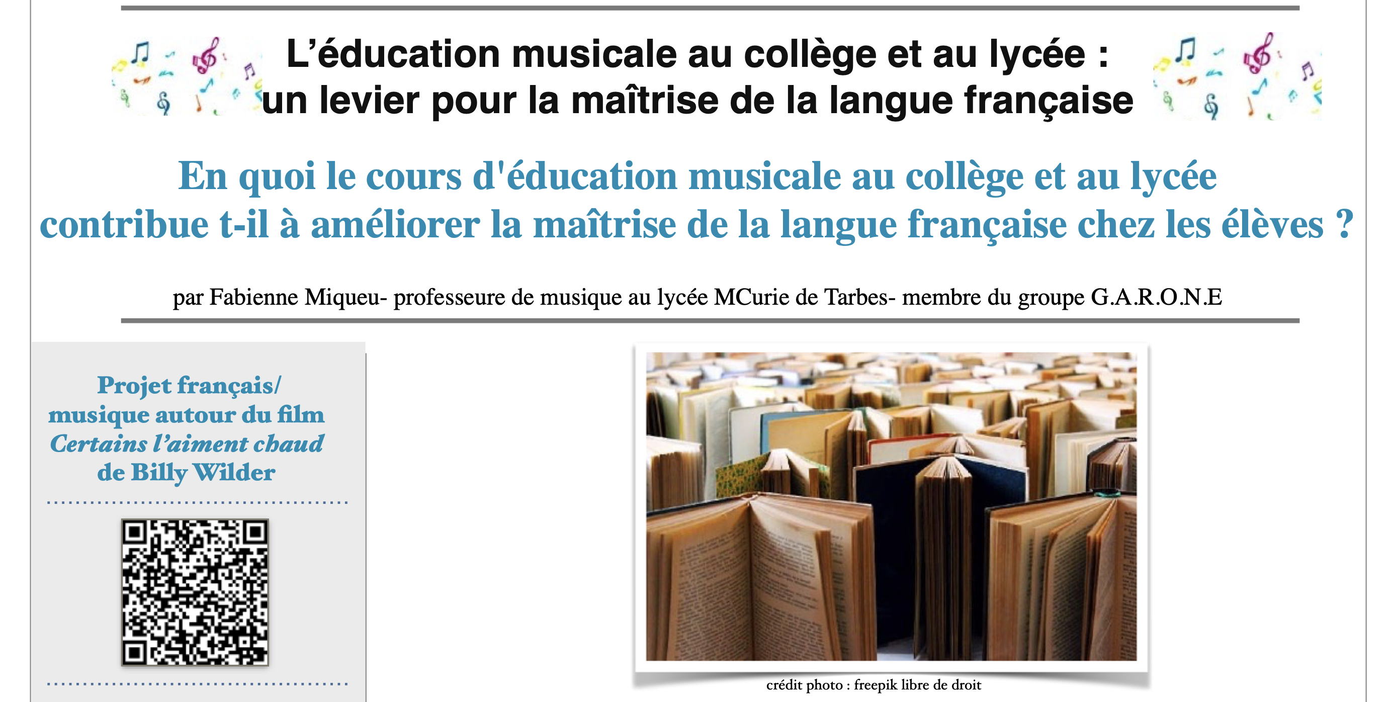L’éducation musicale au collège et au lycée : un levier pour la maîtrise de la langue française