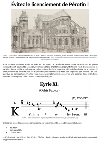 projet de creation polyphonique 5e consigne