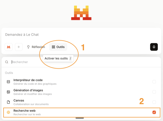 mistral recherche web