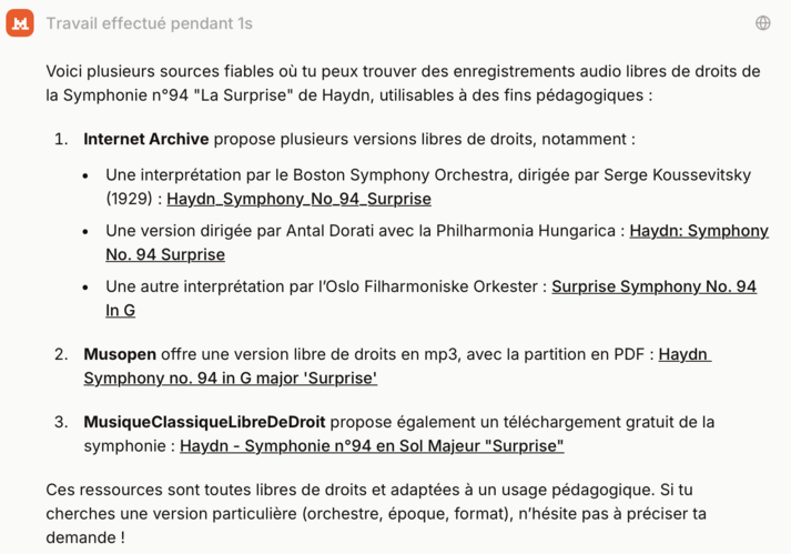 reponse le chat mistral