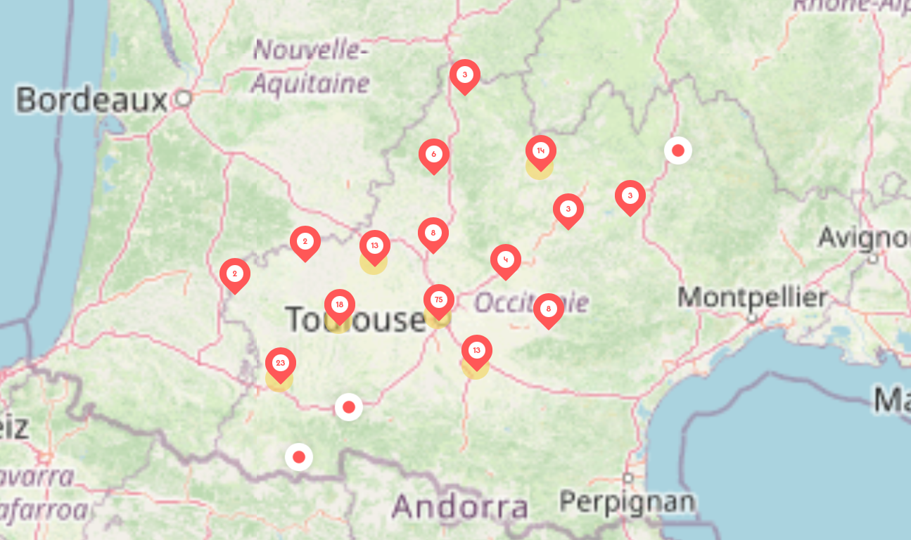 Carte SOP 2023 académie de Toulouse 