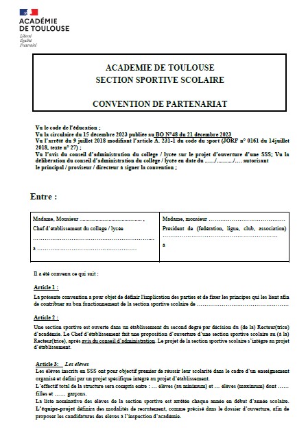 Convention partenaire