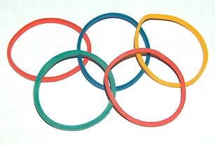 Décoratif : anneaux olympiques (en élastiques)