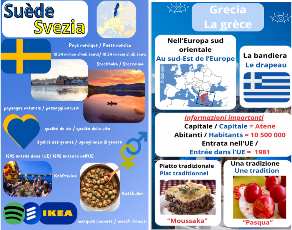 carte bilingue pays EU en italien