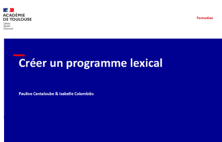 Formation programme lexical