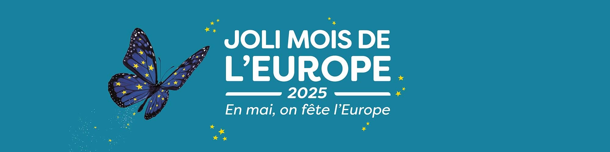 Texte joli mois de l'Europe sur fond vert avec papillon