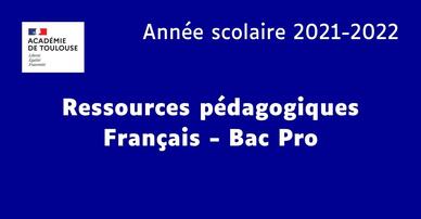 Bandeau bleu avec texte "ressources français"