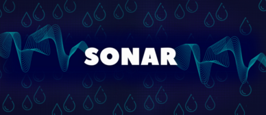 Sonar sur fond bleu