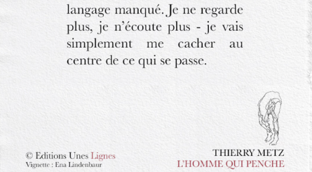 L'homme qui penche Thierry Metz