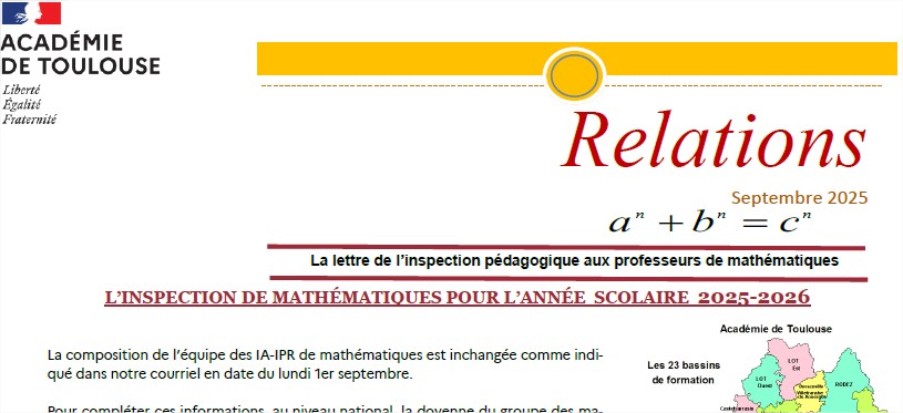 Lettre de rentrée Relations 2025-2026