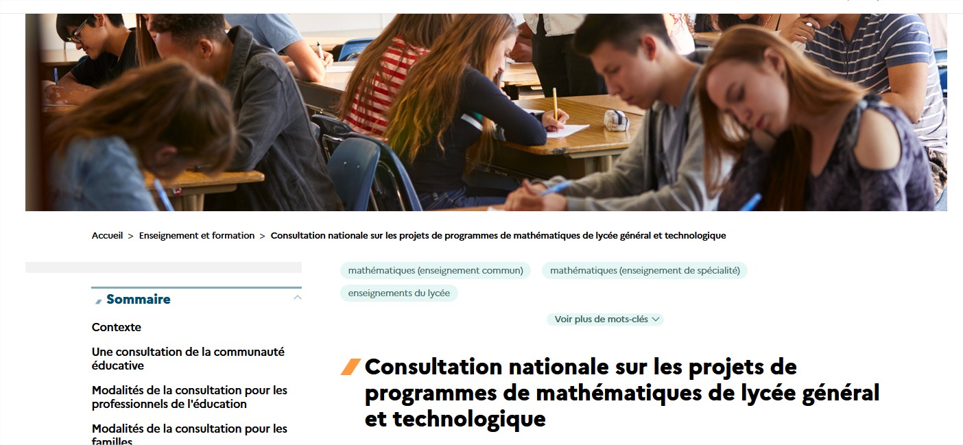 Consultation projet de programme lycée