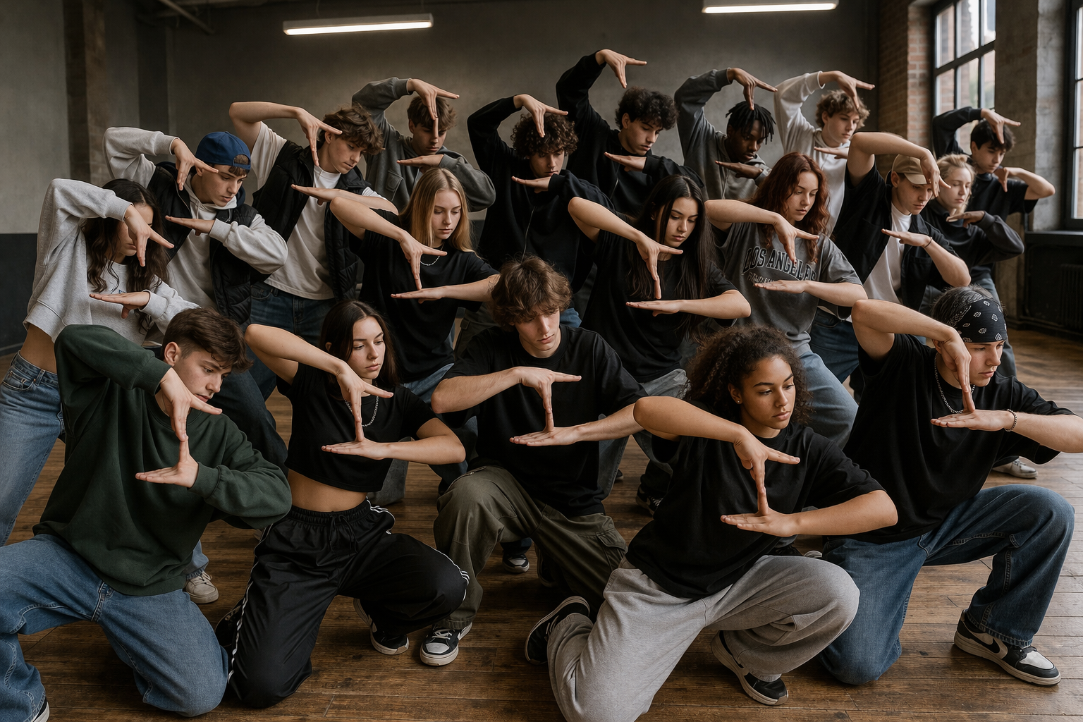 décoratif : adolescents dans une chorégraphie de tutting