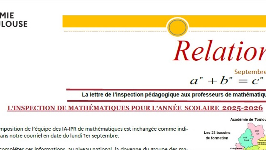Lettre de rentrée Relations 2025-2026