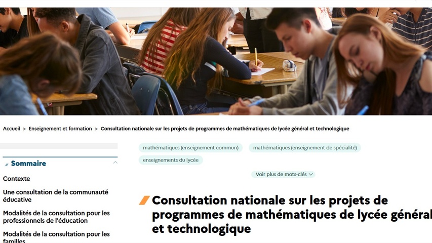 Consultation projet de programme lycée