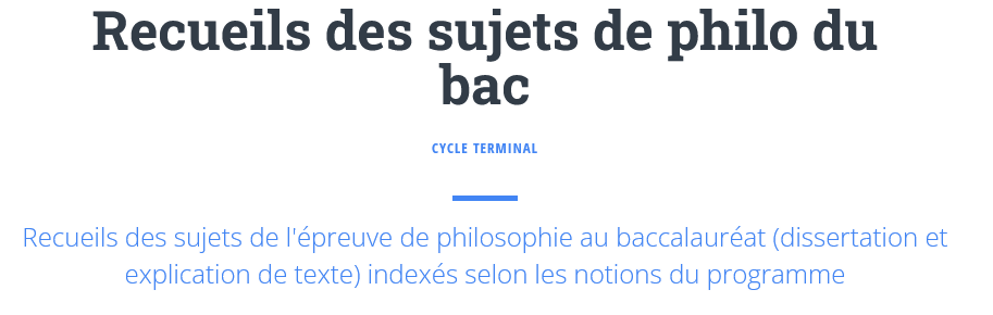 Recueils des sujets de philo du bac