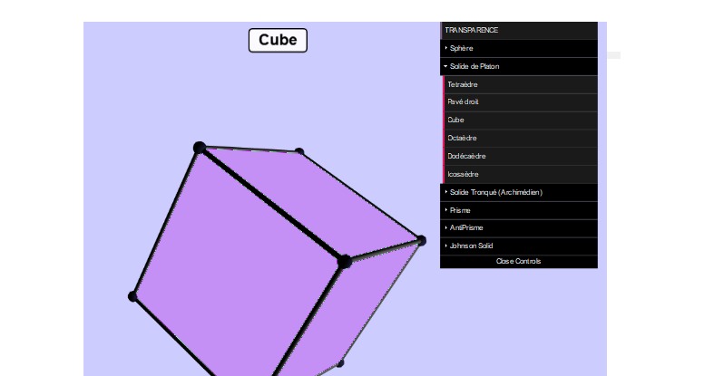 Vue 3D d'un cube