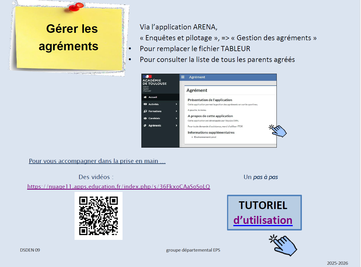 gérer les agréments 2025-2026