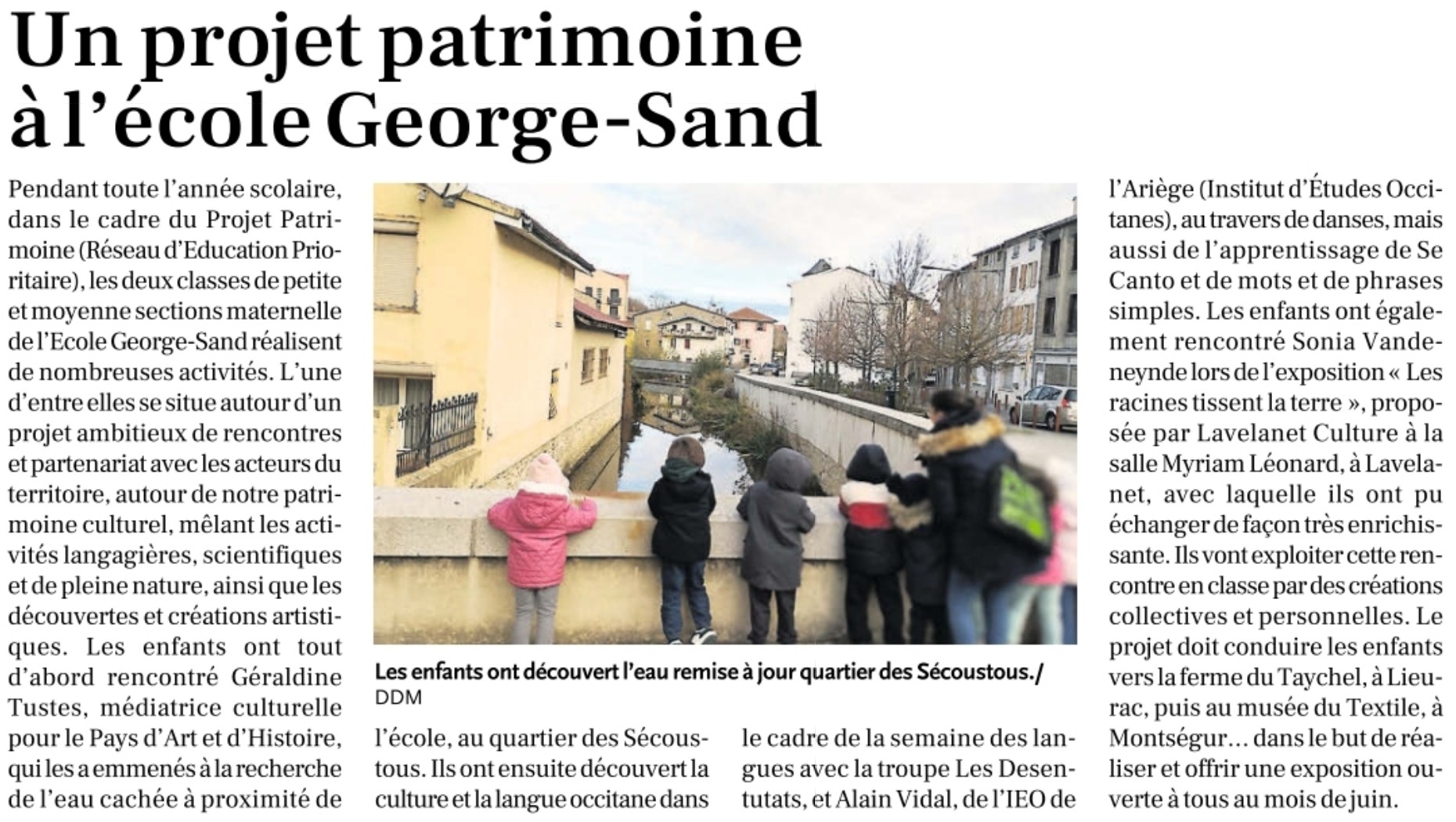 Article publié dans la Dépêche lundi 6 avril 2026