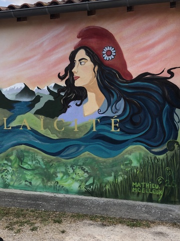 Visage de Marianne sur la fresque