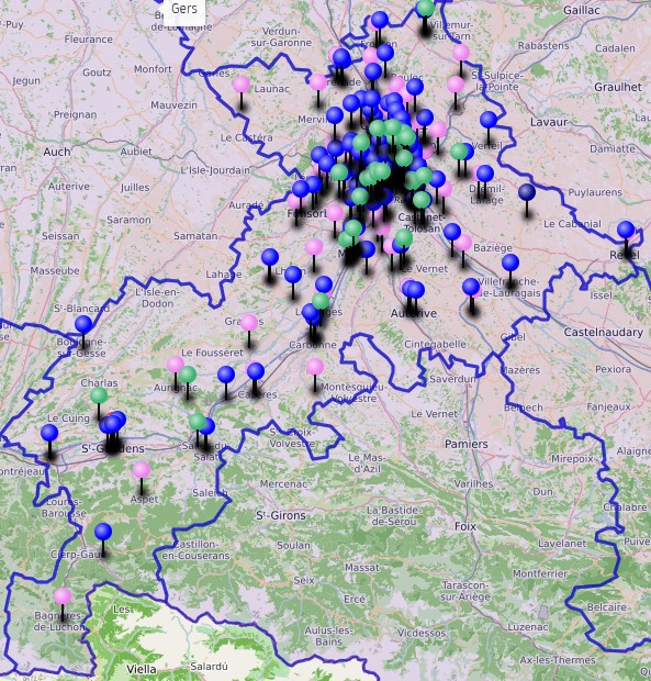 carte établissements SDEI 31