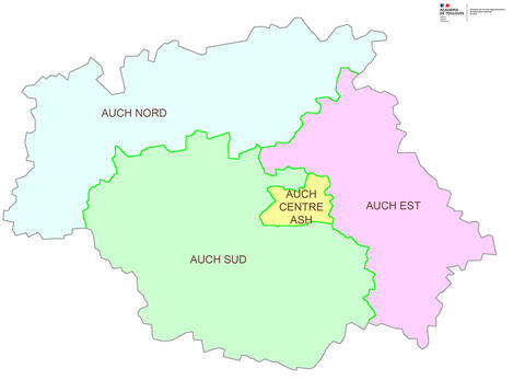 Carte des circonscriptions du Gers