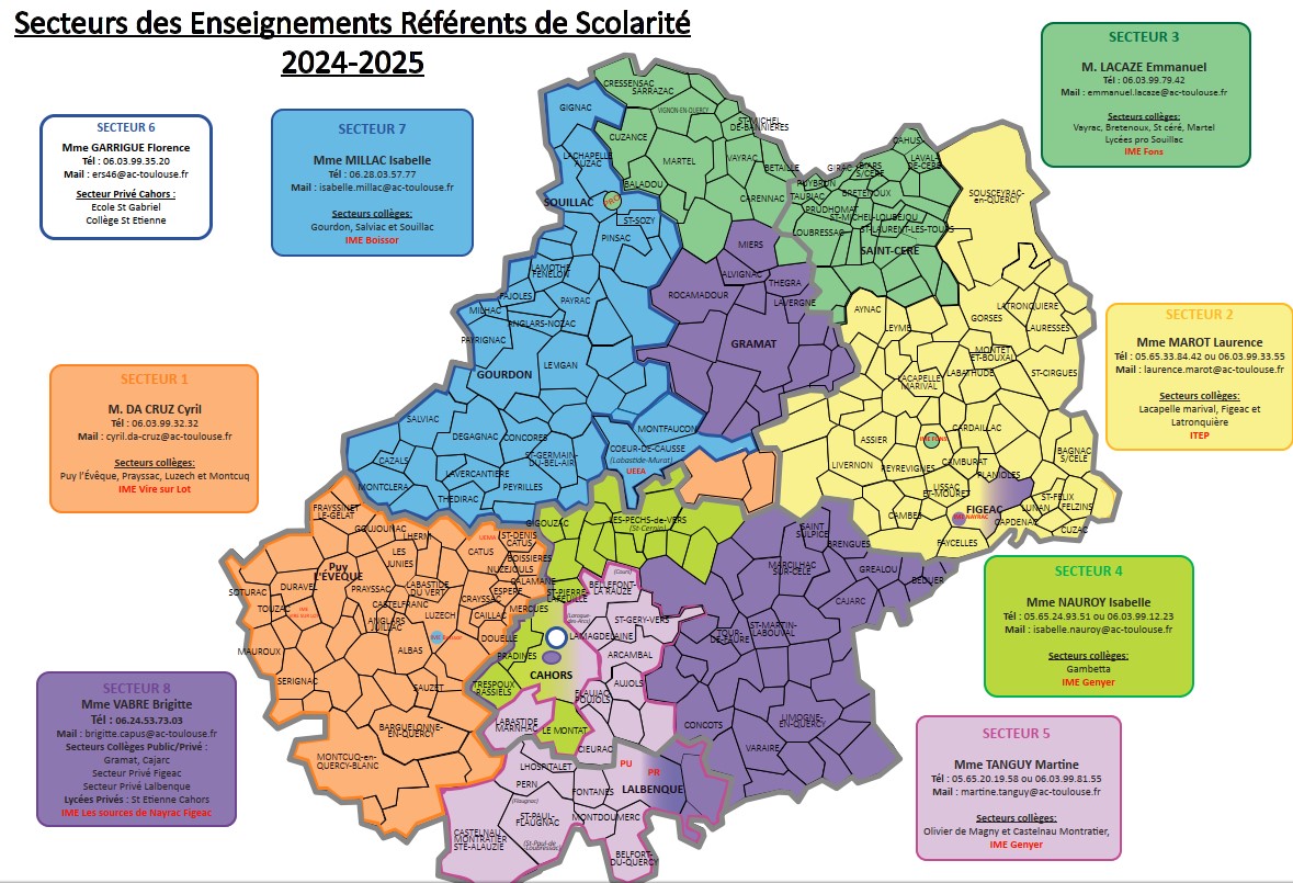 Carte des ERS 2024-2025