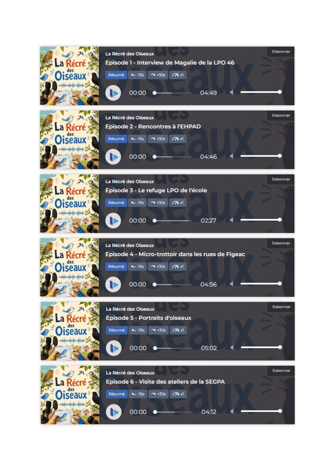 Liste podcasts Chapou