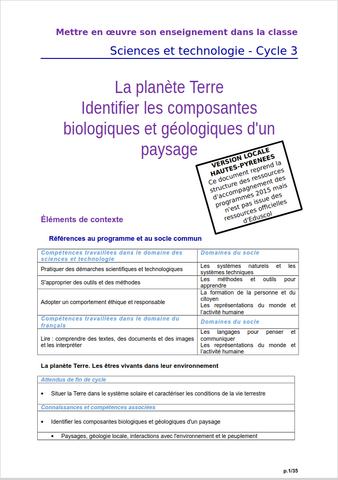 Composantes bio et géo