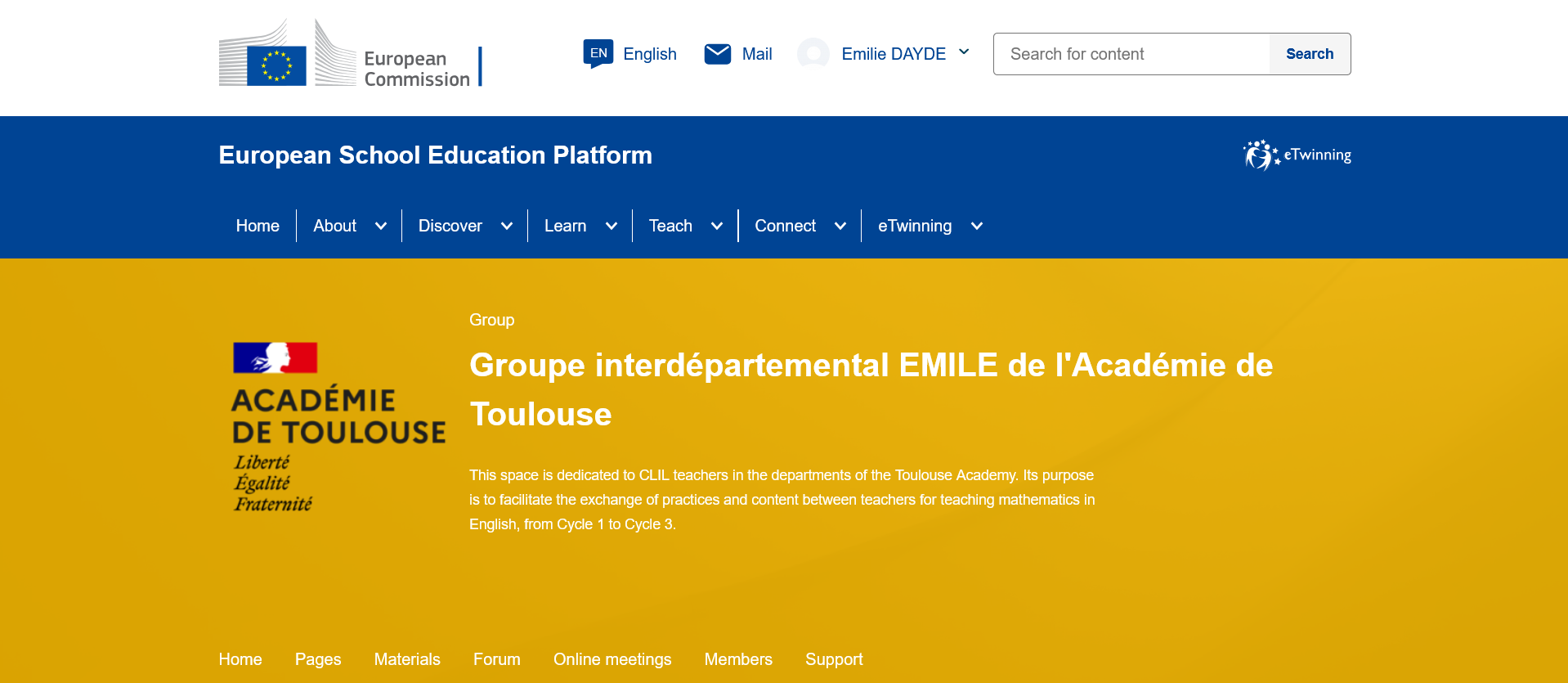 groupe académique EMILE eTwinning