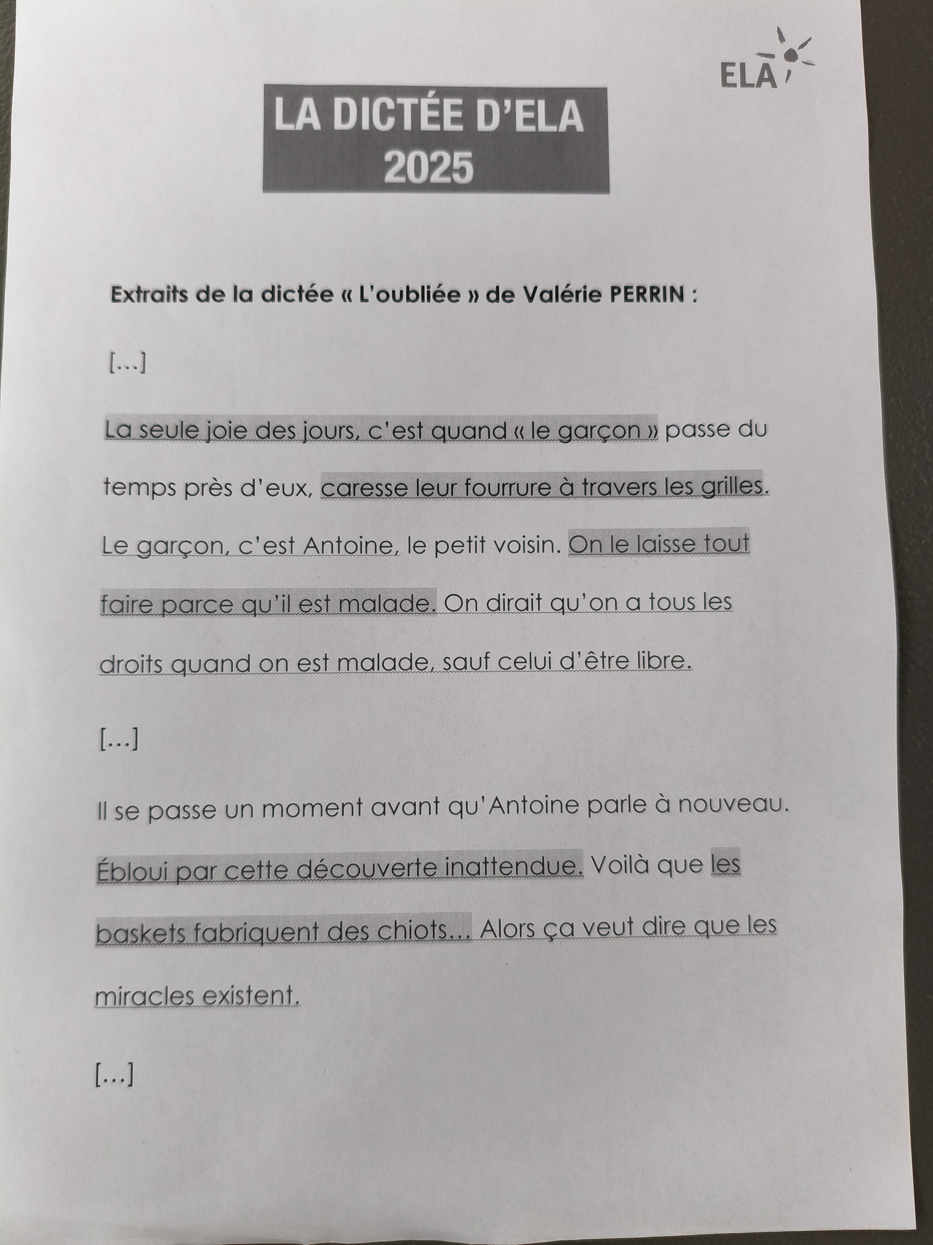 dictée