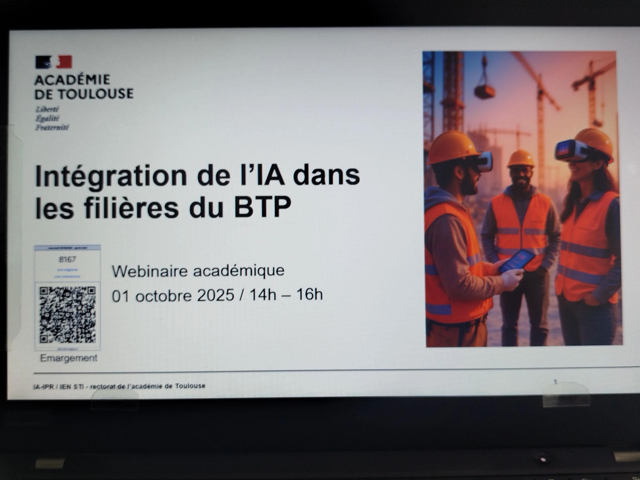 Intégration de l'IA dans les filières du BTP