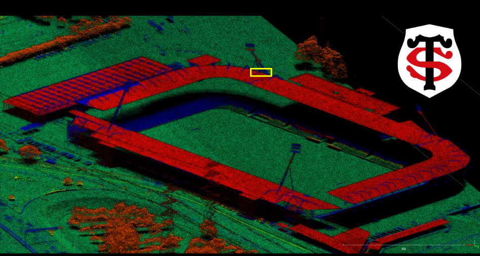 Photo LIDAR du stade toulousain